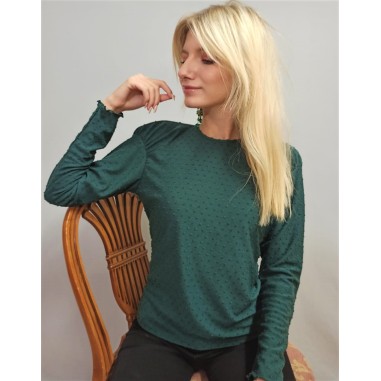 Haut en coton manches longues col...