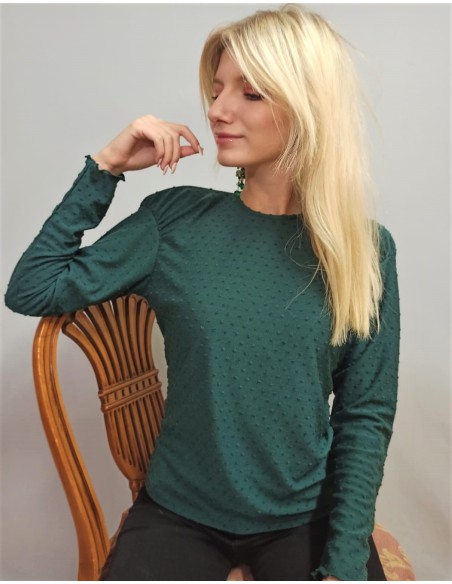 Haut en coton manches longues col rond Ludovica