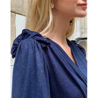 Robe drapée manches 3/4 en jersey...