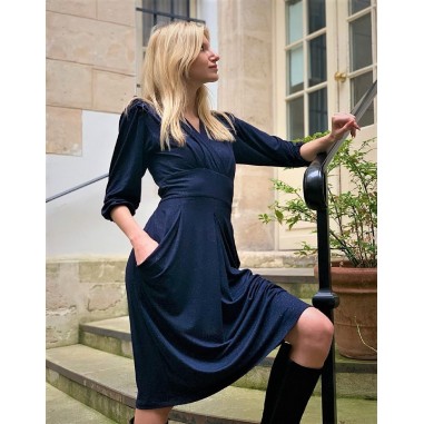 Robe drapée manches 3/4 en jersey...