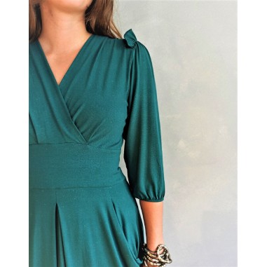 Robe drapée manches 3/4 en jersey...