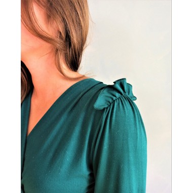 Robe drapée manches 3/4 en jersey...