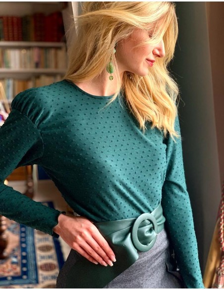 Haut en coton manches longues col rond Ludovica