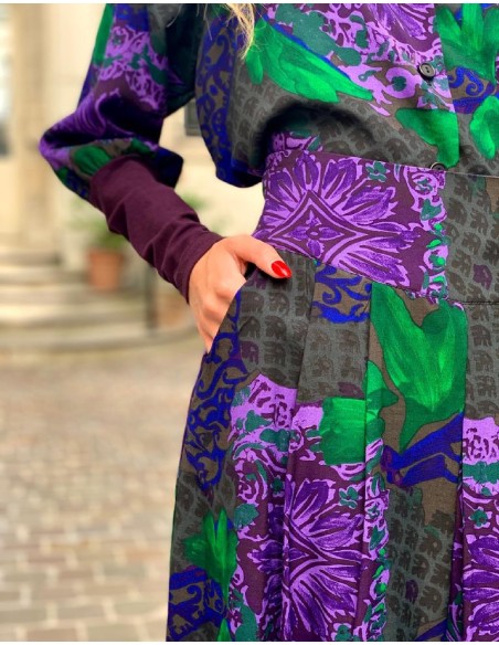 Jupe longue imprimé fleuri Frida