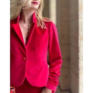 Red velvet short jacket Arisa 2