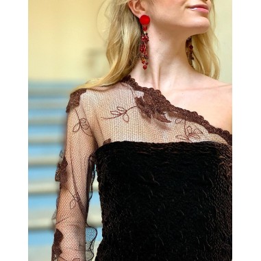 Robe en velours de soie Ambre Robe en velours de soie Ambre