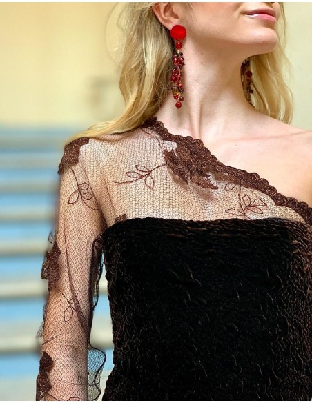 Robe en velours de soie Ambre