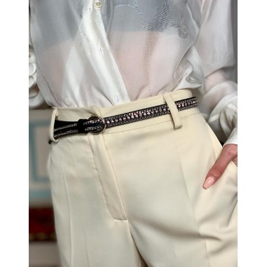 Ceinture en cuir et strass Lucia