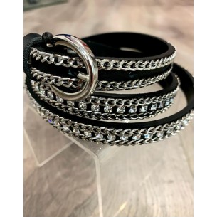 Ceinture en cuir et strass Lucia 2