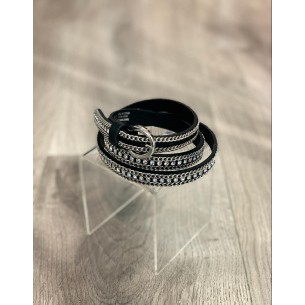 Ceinture en cuir et strass Lucia