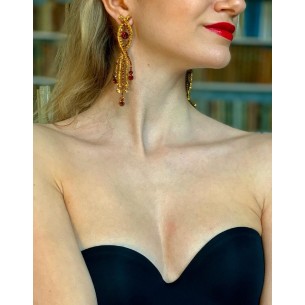 Boucles d'oreilles en cristal cognac Doriana