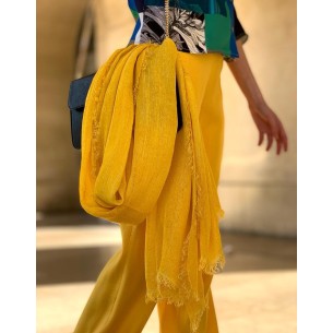 Lucia Yellow Iridescent Shawl 2