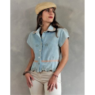 Carmen embroidered denim jacket