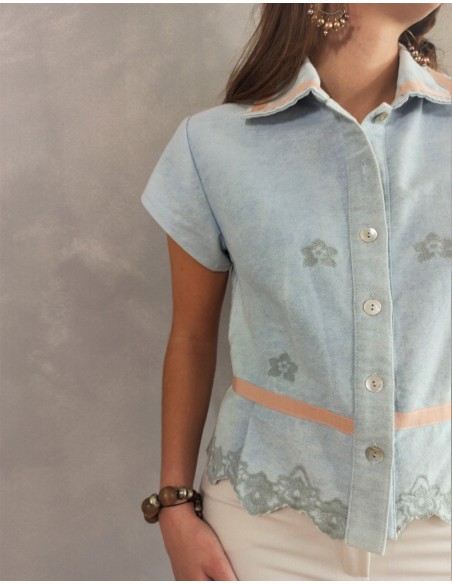 Carmen embroidered denim jacket