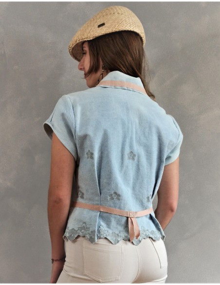 Carmen embroidered denim jacket