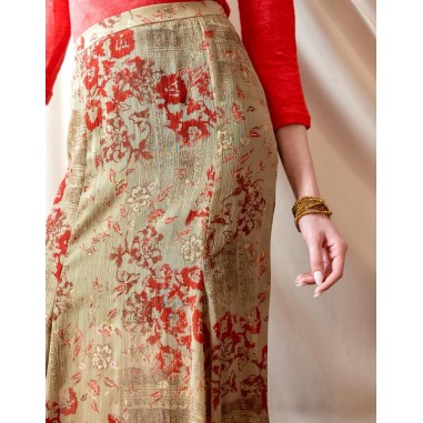 Christelle long flowing printed skirt