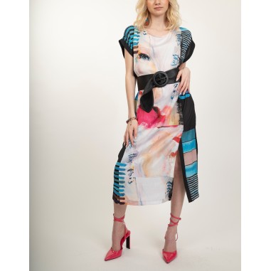 Valentina printed satin dress