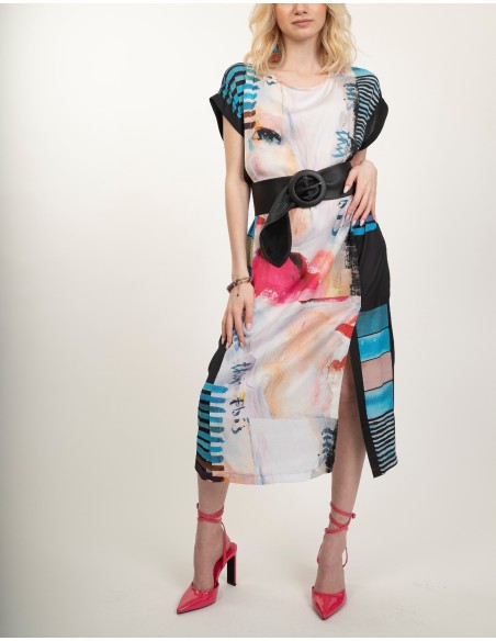 Valentina printed satin dress