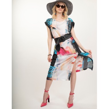 Valentina printed satin dress