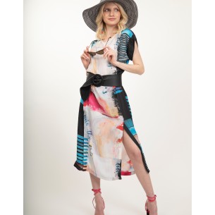 Valentina printed satin dress