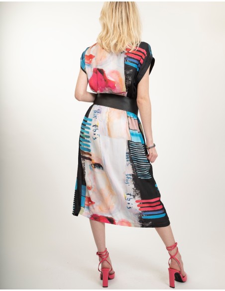Valentina printed satin dress