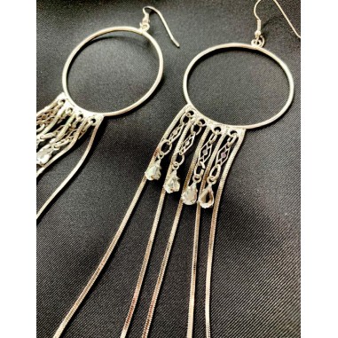 Boucles d'oreilles pendantes en acier...