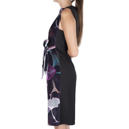 Robe droite en velours imprimé Elodie