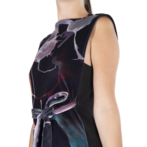 Eloise Printed Velvet Shift Dress