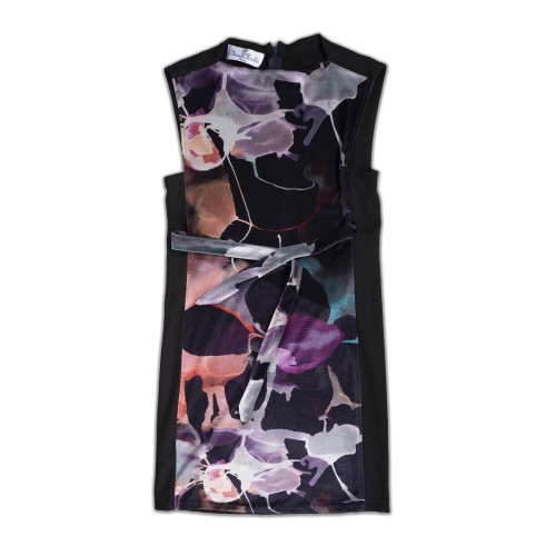 Robe droite en velours imprimé Elodie Robe droite en velours imprimé Elodie