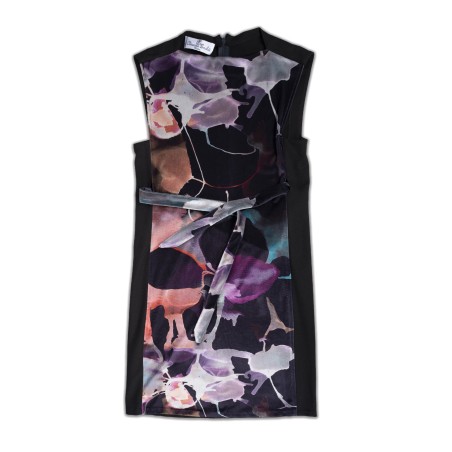 Robe droite en velours imprimé Elodie