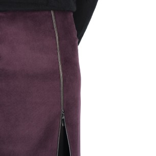 Plum Split Straight Skirt Cloé 2
