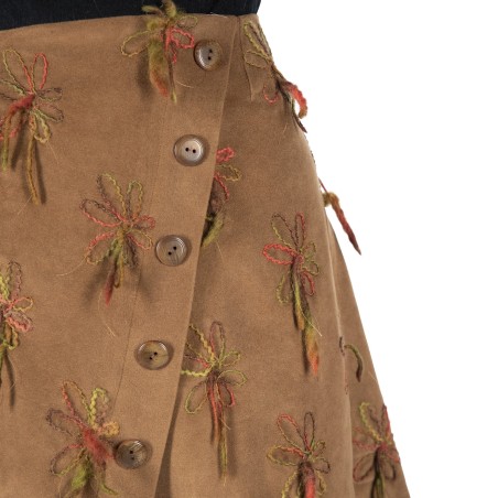 Jupe courte trapèze camel Bella