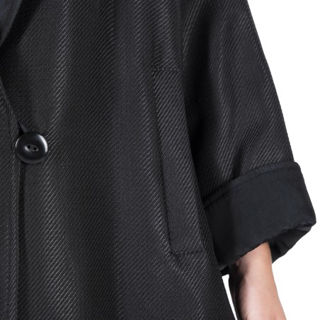 Black silk double face cape jacket Vanessa