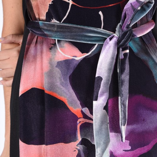 Robe droite en velours imprimé Elodie Robe droite en velours imprimé Elodie