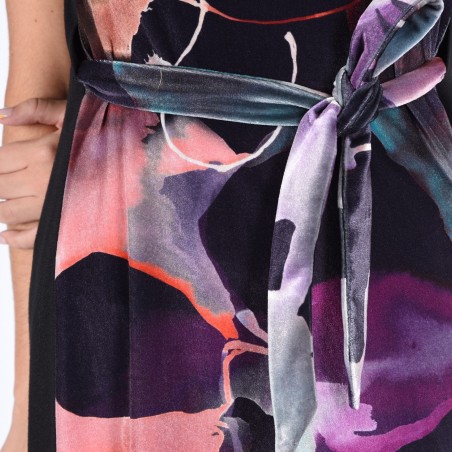 Robe droite en velours imprimé Elodie