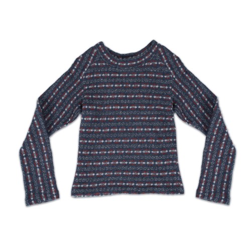 Carla blue wool jacquard jumper Carla blue wool jacquard jumper