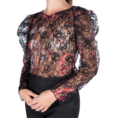 Haut en dentelle imprimé Angie