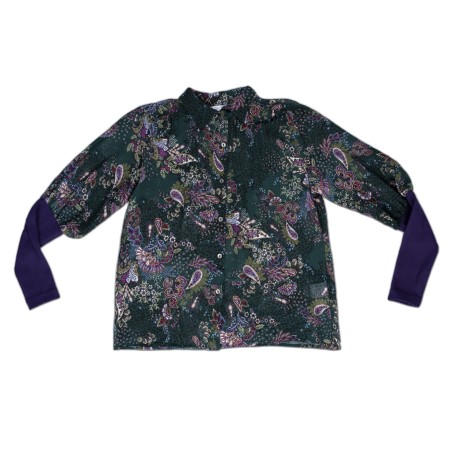 Iris printed muslin blouse