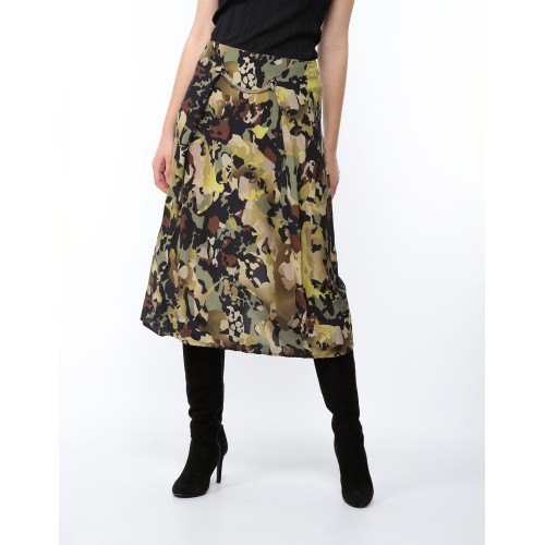 Long silk skirt camouflage Cleo