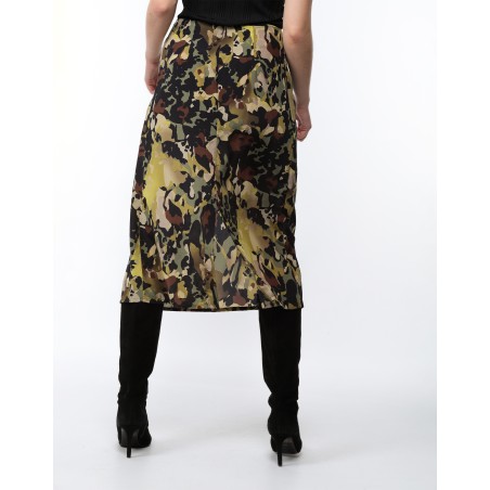 Long silk skirt camouflage Cleo