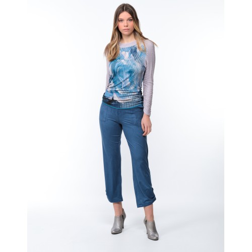 Blue and parma printed sweater Carla