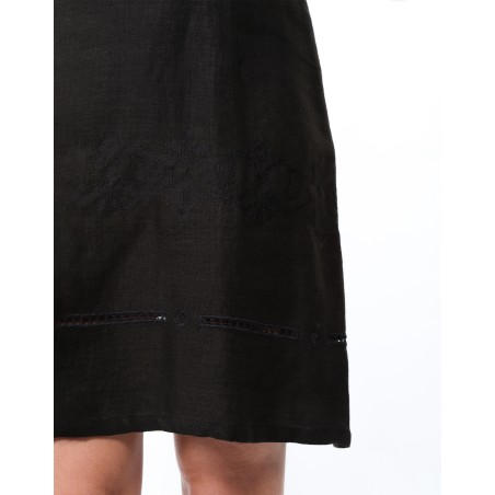 Black embroidered trapeze dress Laura