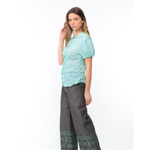 Chemise en mousseline turquoise Jole Chemise en mousseline turquoise Jole