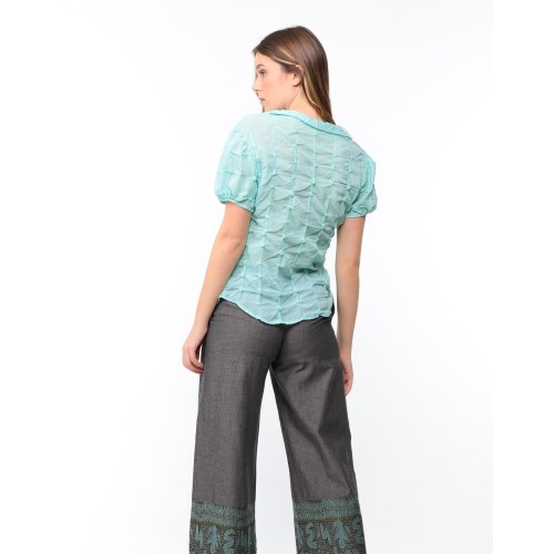 Chemise en mousseline turquoise Jole Chemise en mousseline turquoise Jole