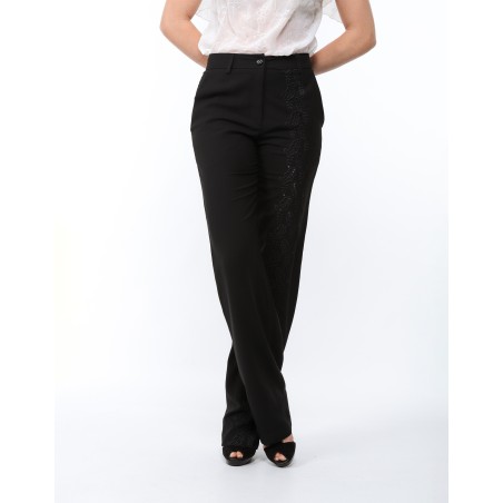 Eleonore embroidered straight trousers