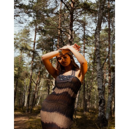 Robe fourreau plissée Afra