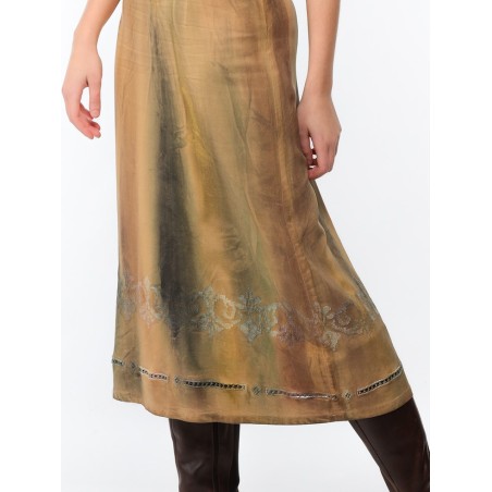 Laura saffron embroidered trapeze dress