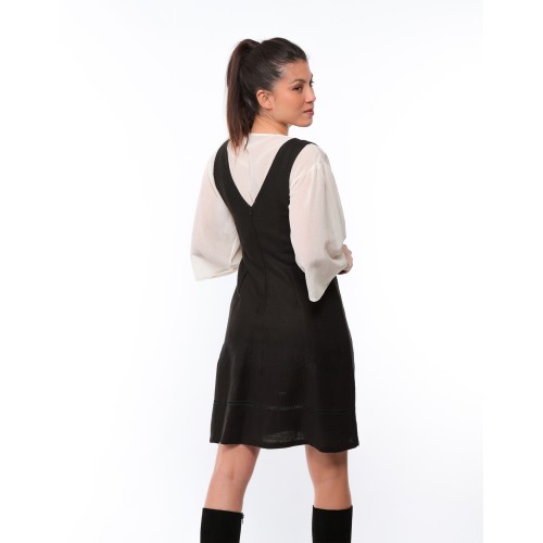 Black embroidered trapeze dress Laura Black embroidered trapeze dress Laura