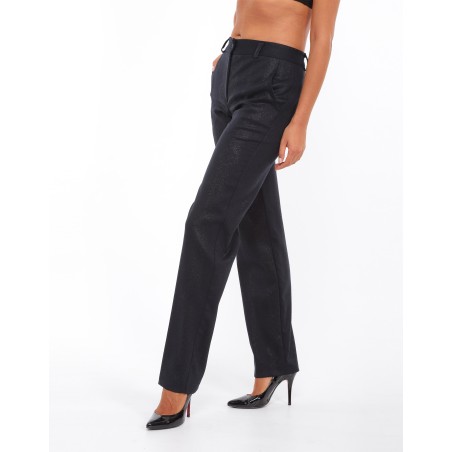 Pantalon droit bleu Eléonore