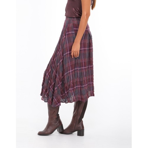 Jupe longue évasée prune Manon